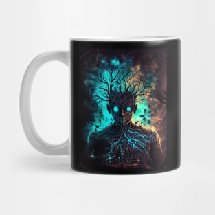 Scary tree man with neon eyes Mug